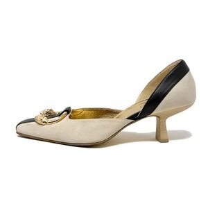 Gucci Tom Ford 2004 Runway Dragon Buckle Suede Leather D'Orsay Pumps 6B